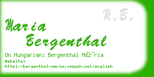 maria bergenthal business card